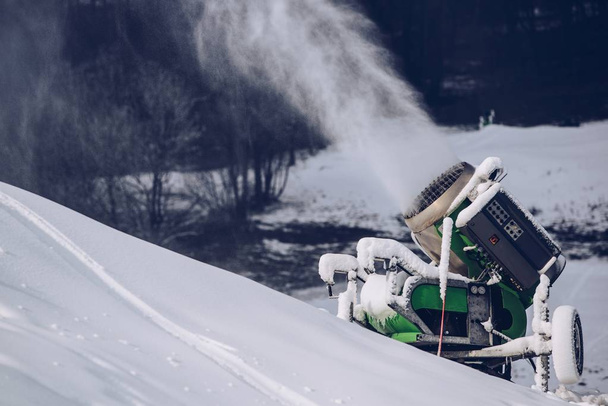 Snow Gun In A Winter Ski Resort Stock Photo, Picture and Royalty Free  Image. Image 178037296.