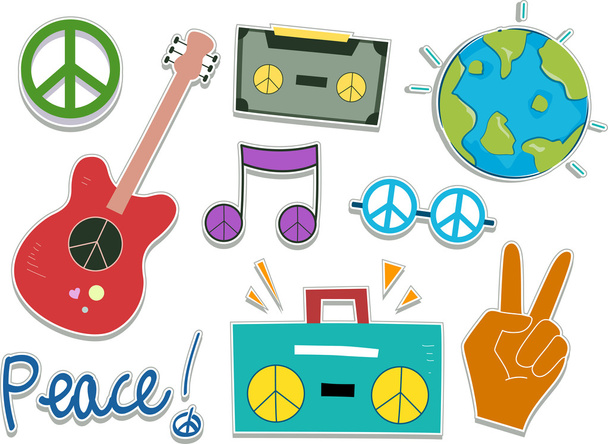 Peace Sticker Design Elements - Photo, Image