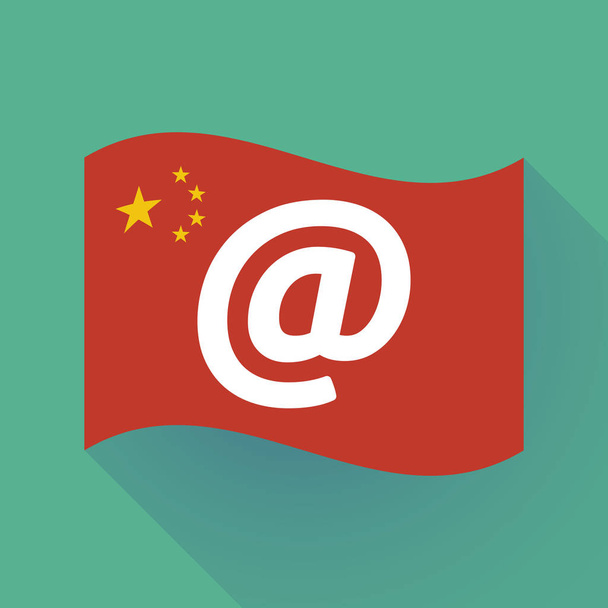 Bandera de China de sombra larga con un cartel
 - Vector, imagen