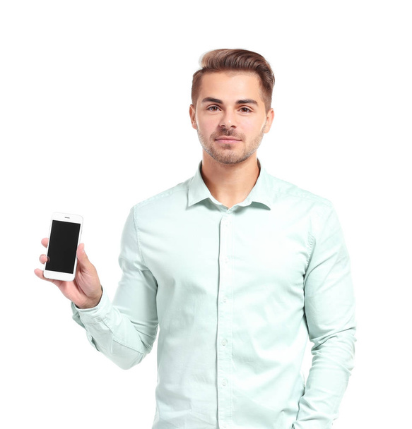 Young handsome man with mobile phone  - Foto, imagen
