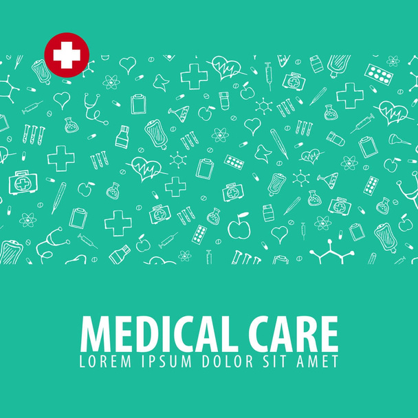 Medical background. Health care. Vector medicine illustration. - Vetor, Imagem