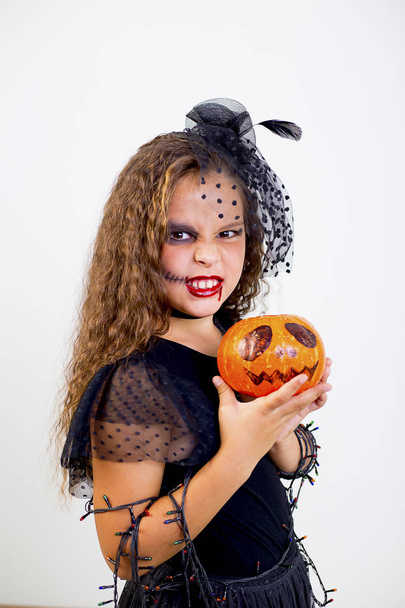 Girl in witch costume - Foto, Imagem