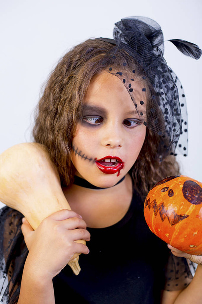 Girl in witch costume - Foto, Imagen