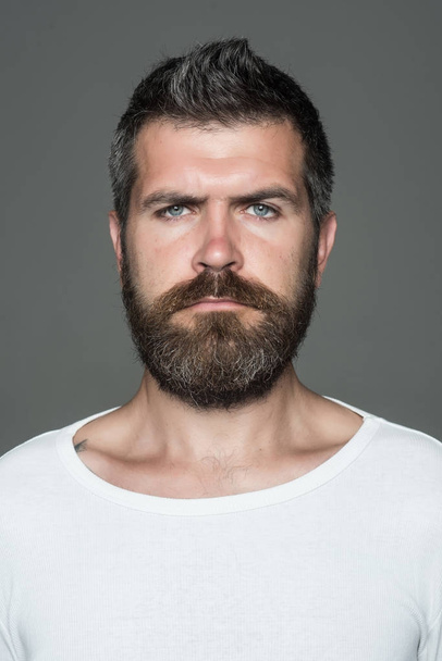 Man with long beard and mustache. - Фото, изображение