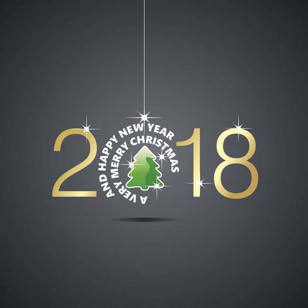 З Новим 2018 роком Різдвяна кулькова ялинка чорний вектор
 - Вектор, зображення