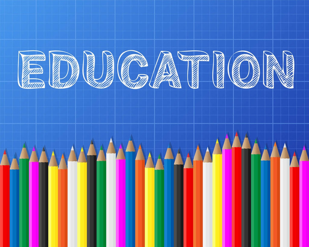 Education Pencils Blueprint - Vektor, kép