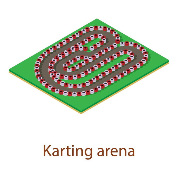 Karting track icon, isometric 3d style - Vector, Image
