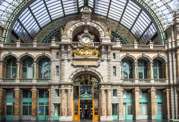 Railway station in Antwerpen, Belgium - Photo, Image