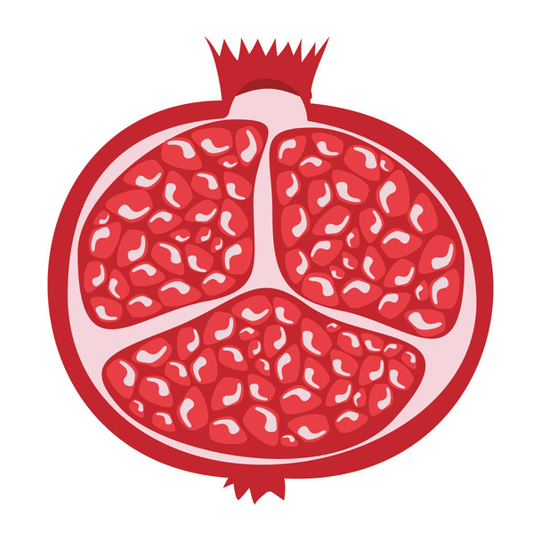 Koko granaattiomena suunnittelu mehukas tuoreita hedelmiä kuvake. Raaka granaattiomena tasainen sarjakuva vektori kuvitus malli
. - Vektori, kuva