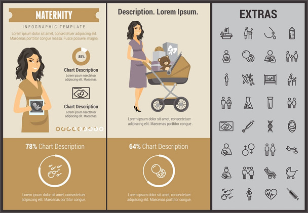 Maternity infographic template, elements and icons - Vektor, Bild