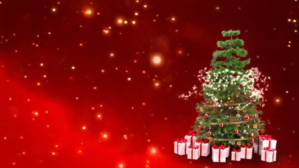 διακόσμηση ένα χριστουγεννιάτικο δέντρο από σωματίδια γυαλιστερά γκλίτερ. δώρο της λύτρωσης θέμα - 3d καθιστούν - Πλάνα, βίντεο