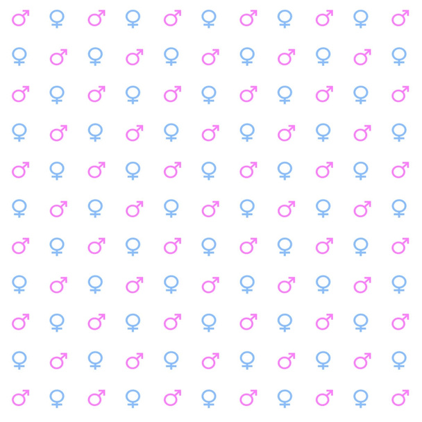 Gender seamless pattern of male and female symbols. Venus and Ma - Photo, Image