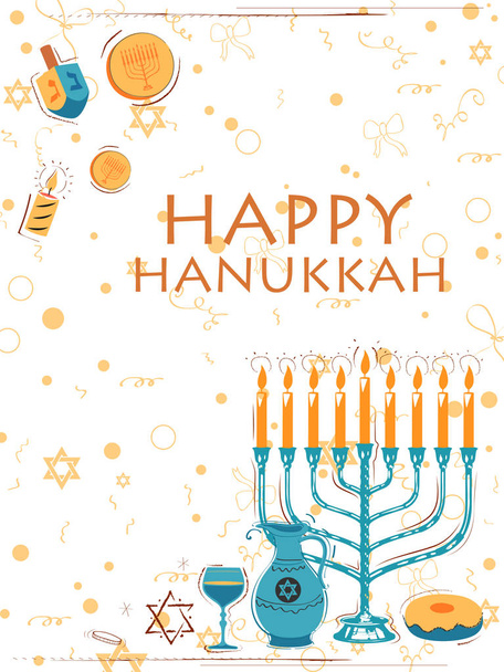 Feliz Hanukkah, fondo de la fiesta judía
 - Vector, Imagen