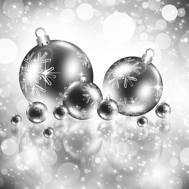 Arrière-plan avec boules d'argent Noël
 - Photo, image