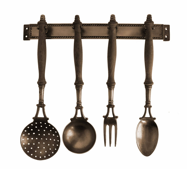 Antik réz konyhai eszközök - Fotó, kép