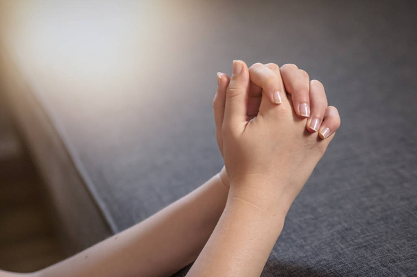 Praying woman hands.  - Zdjęcie, obraz