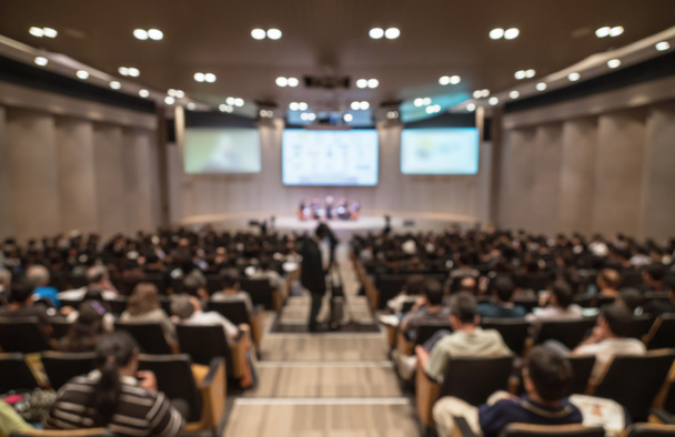 Abstract blurred photo of conference hall - Photo, Image
