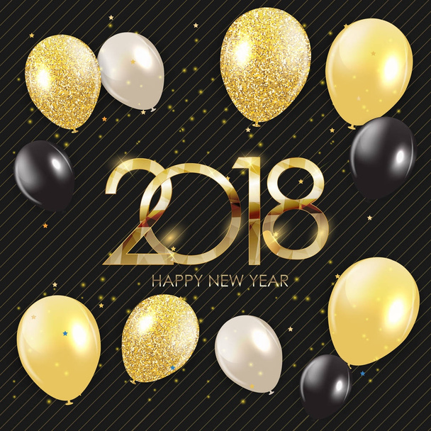 2018 New Year and Merry Christmas Background. Vector Illustration - Vector, Image