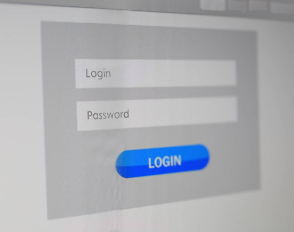 Login and password on screen - Φωτογραφία, εικόνα