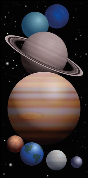 Güneş sistemi gezegenler küme - Vektör, Görsel
