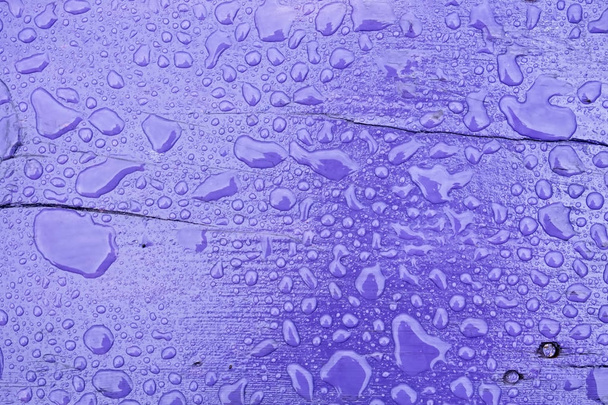 Dešťové kapky na fialové dřevo - Fotografie, Obrázek