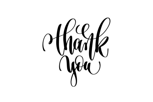 thank you hand lettering inscription - Vector, Image
