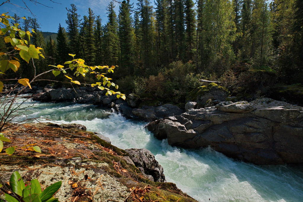 die Schönheit der Gebirgsflüsse Sibiriens - Foto, Bild