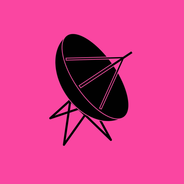 Satellitenschüssel flach Symbol - Vektor, Bild