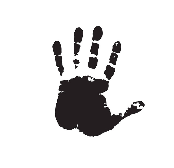 Impressão da mão humana isolada sobre fundo branco
 - Vetor, Imagem