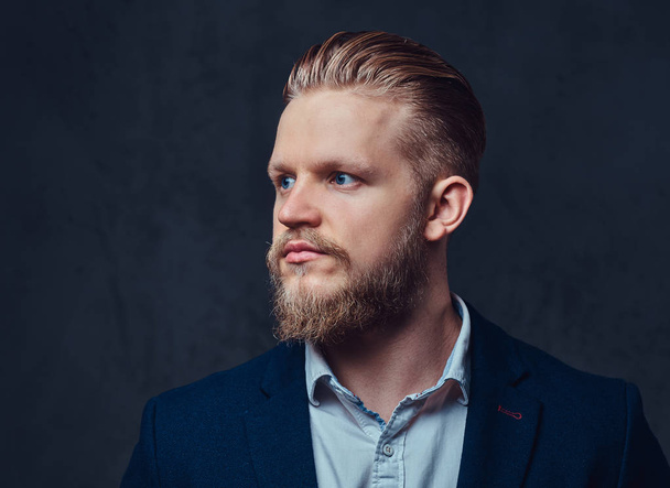 Portrait of stylish blond bearded male  - Photo, Image