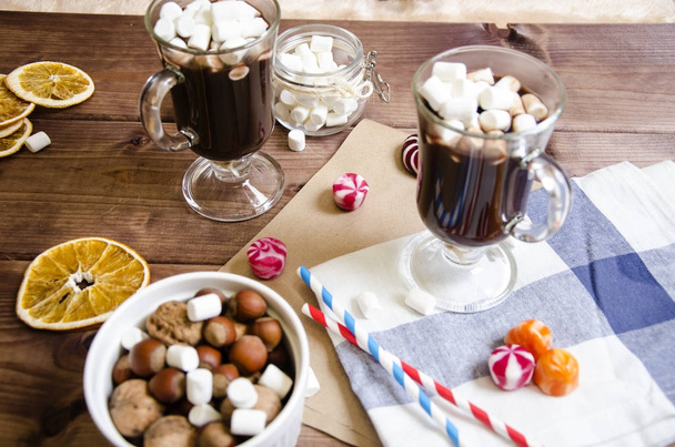 Cocoa with marshmellow - Foto, afbeelding