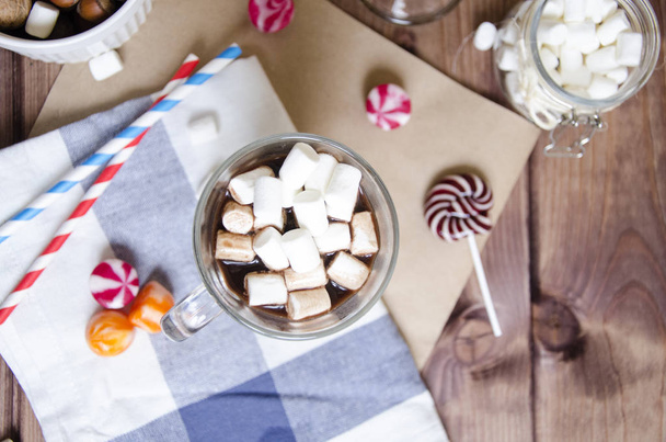Cocoa with marshmellow - Foto, afbeelding
