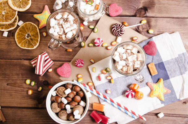 Cocoa with marshmellow - 写真・画像