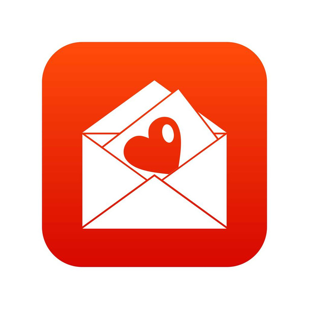 Vintage envelopes and heart icon digital red - Vetor, Imagem