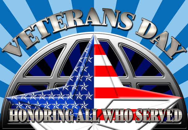 Stock illusztráció - boldog veteránok napja, 3D-s illusztráció, tisztelet minden, akik szolgáltak, Amerikai ünnep sablon. - Fotó, kép