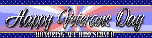 Stock Illustration - Feliz Día de los Veteranos, Ilustración 3D, Honrar a todos los que sirvieron, plantilla de vacaciones estadounidenses
. - Foto, Imagen