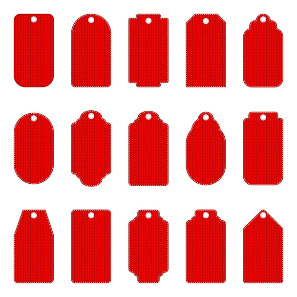 etiqueta de punto de navidad conjunto rojo
 - Vector, Imagen