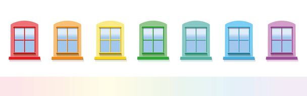 Σετ πολύχρωμα παράθυρα - Διάνυσμα, εικόνα