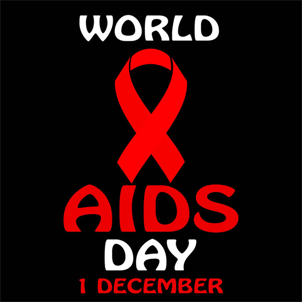 Aids Awareness Red Ribbon. World Aids Day concept. Vector Illustration - Vector, Image