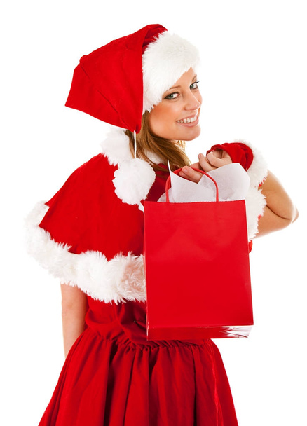 Christmas: Cheerful Santa Shopper - Фото, изображение