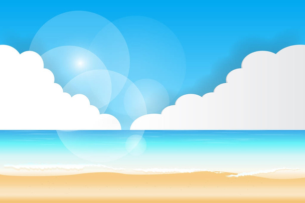 Meerblick Strand Hintergrund, Vektor - Vektor, Bild