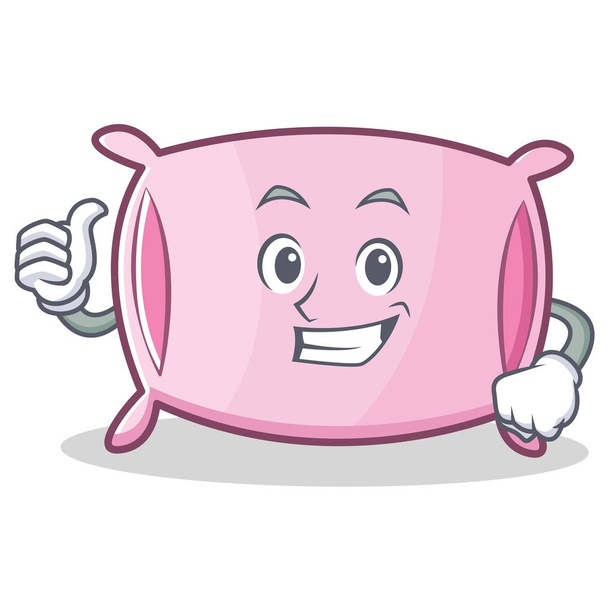 Thumbs up pillow character cartoon style - Vettoriali, immagini