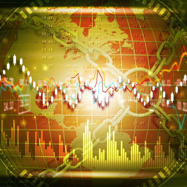 ilustração digital da análise gráfica do mercado de ações
 - Foto, Imagem