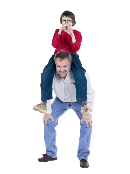 дедушка и внук играют - Фото, изображение