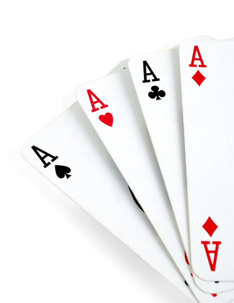 Four aces isolated on white - Foto, afbeelding