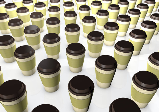 Tazas de café para llevar 3D render
 - Foto, Imagen