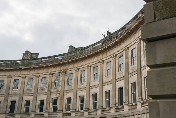 The curved exterior of the Buxton Crescent, Derbyshire, UK - Photo, Image