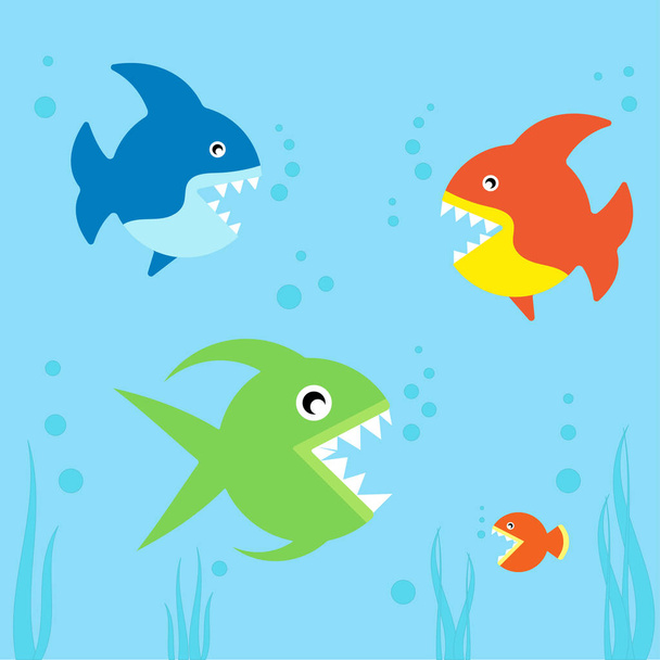 cute fishes collection - Vector, Image