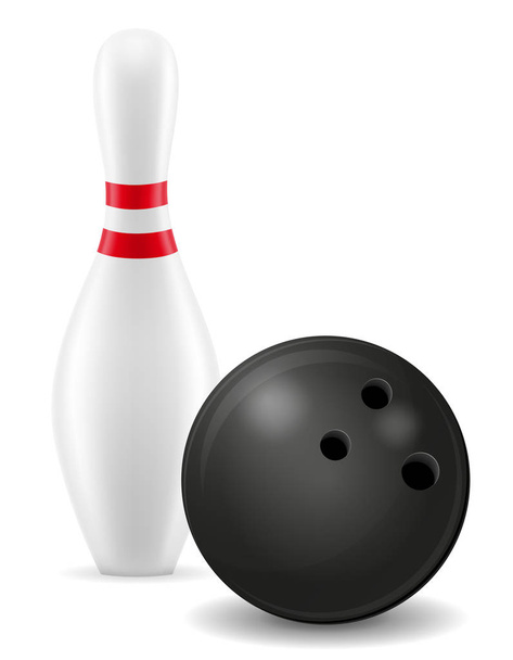 bowling ball and pin vector illustration - Vetor, Imagem