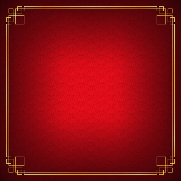 red shell overlap chinese abstract background - Vector, Image